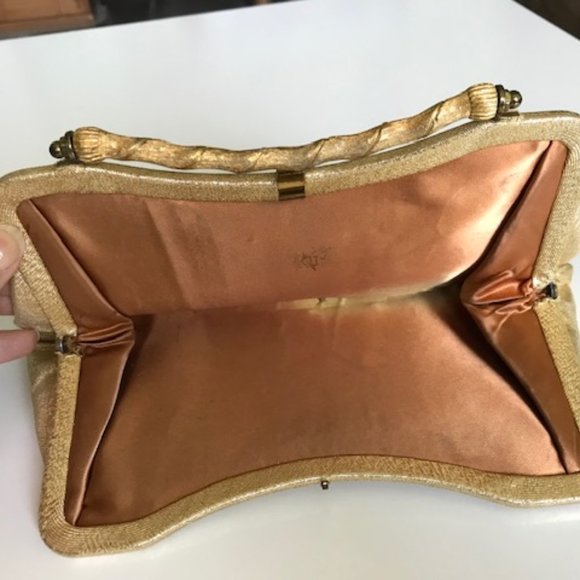 Vintage 1960s ‘After Five’ Gold Lame Evening Bag - Picture 8 of 10